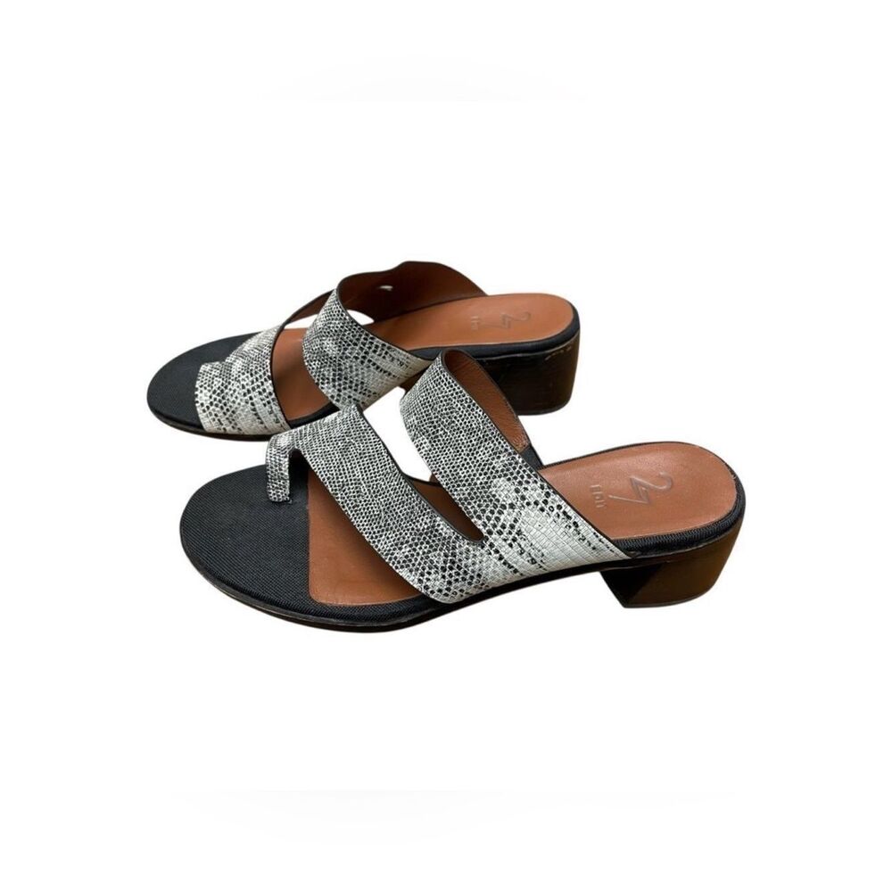 27 Edit Snakeskin Karyl2 Slide Faux Leather Sandals Size 8 Open Toe Slip On